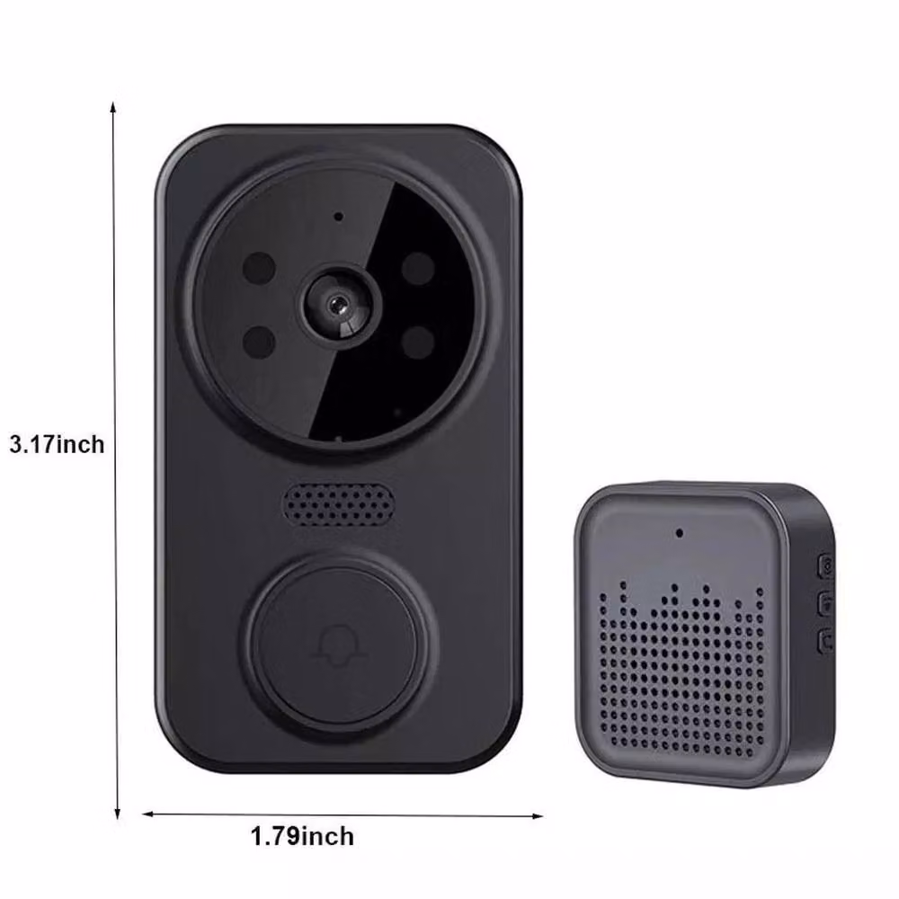 KORVIXA Type #2 Smart WiFi Wireless Video Doorbell in Black – 2
