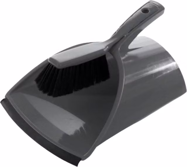 Buffalo Heavy Duty Plastic Dustpan and Brush Set in Grey and Multicolour – 1
