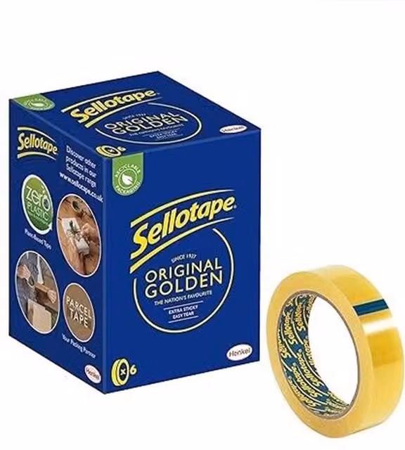 Sellotape Original Multi-Purpose Clear Tape, 6 Pack, Width: 24 mm, Length: 66 m – 1