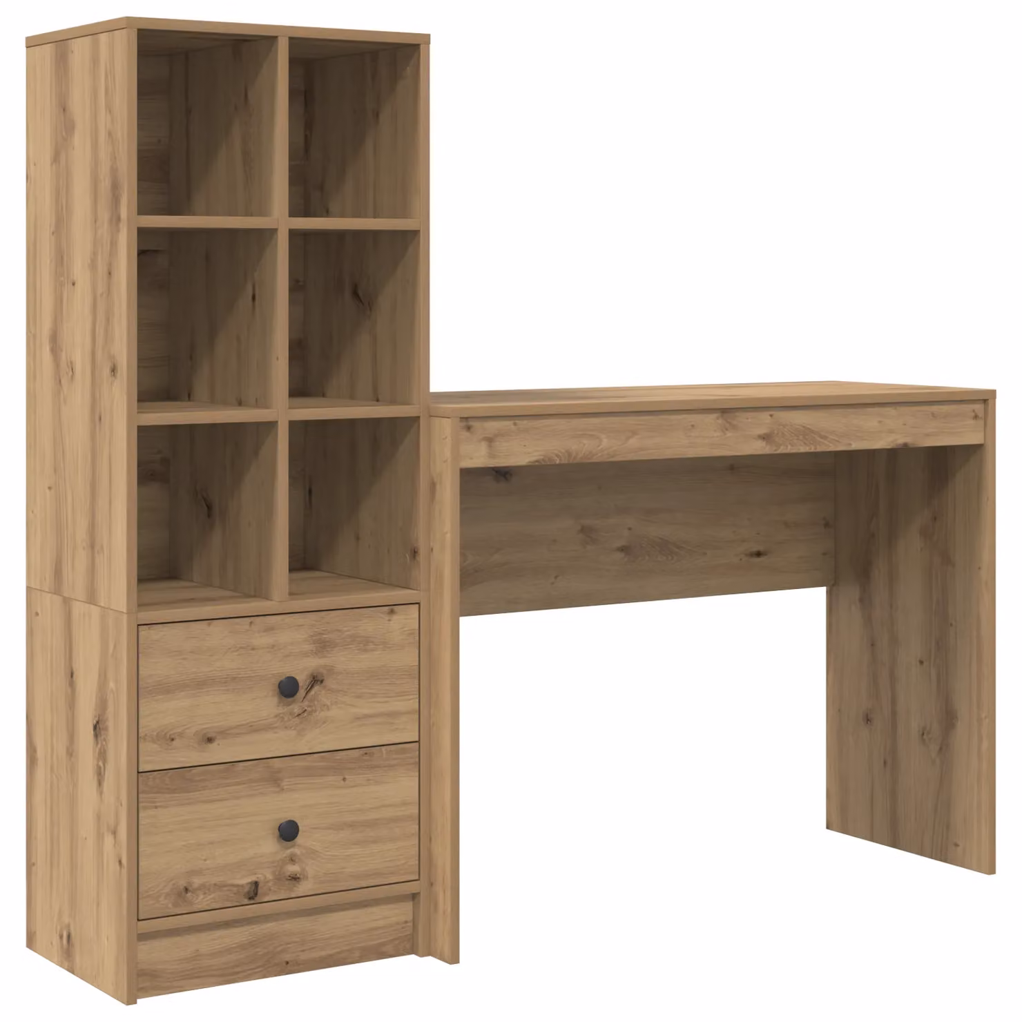 Berkfield Modern Writing Desk with Storage in Artisan Oak Brown – 2