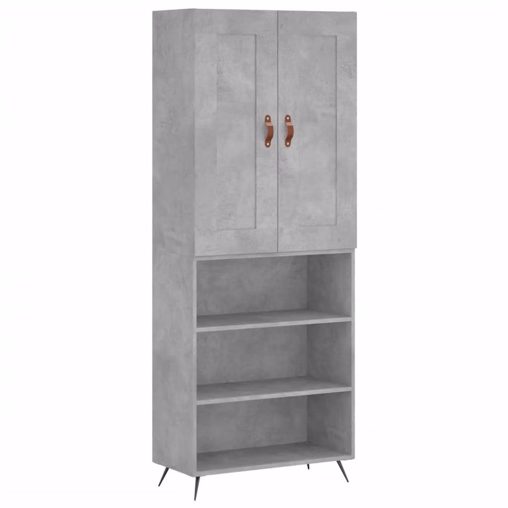 Berkfield Home Highboard in Concrete Grey, W/D/H: 69.5 x 34 x 180 cm – 2