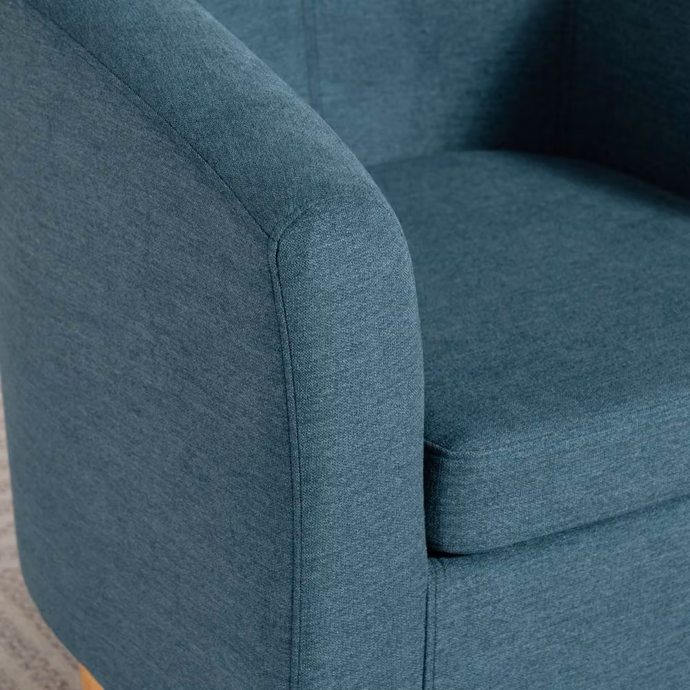 Artemis Home Millie Fabric Accent Chair in Teal/Petrol with Solid Wood Frame and Armrests – 2