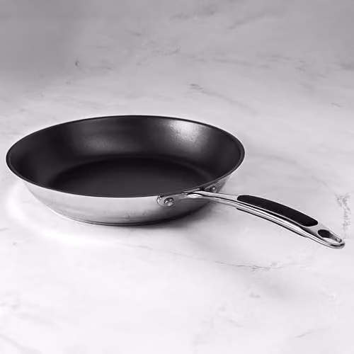 Prochef Silver Stainless Steel Non-Stick Frying Pan with Glass Lid, 28cm – 2