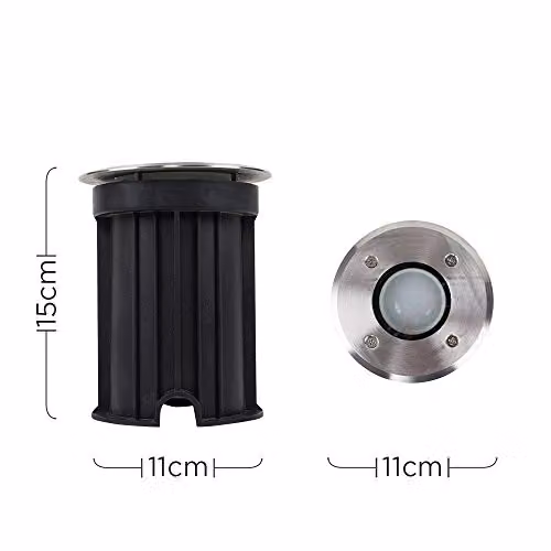 MiniSun Modern Bushed Chrome IP54 Rated Outdoor Garden Walk Over Light with Warm White LED Bulb – 2