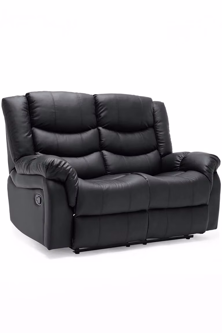 More4Homes Seattle Manual Recliner Bonded Leather 1+2 Seater Sofa Set in Black
