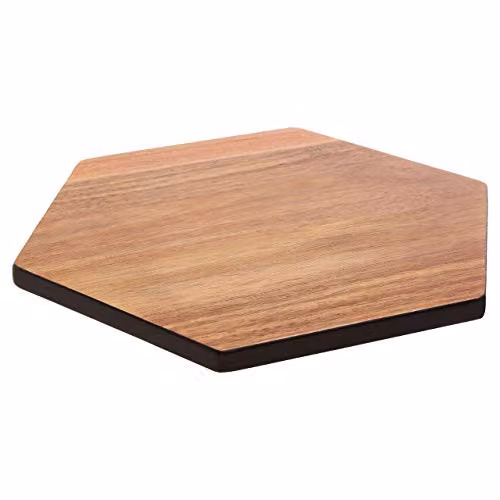 Premier Hexagonal Wood Chopping and Serving Board, Black