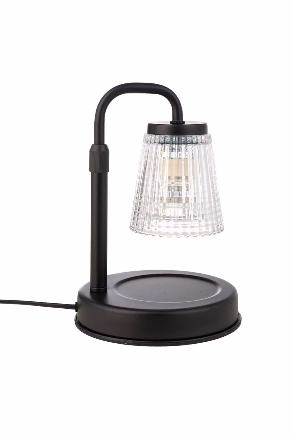 H&O Direct Height Adjustable Dimmable Candle Warmer Lamp in Black with Transparent Glass – 2