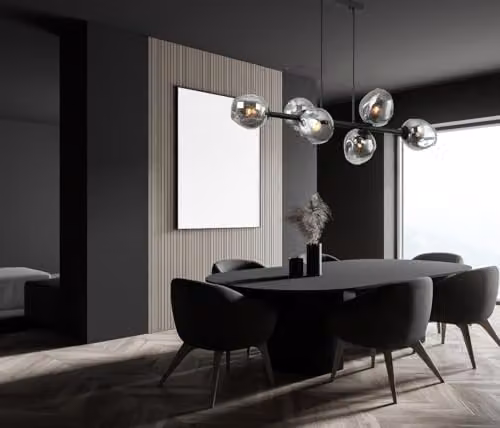 Netlighting Italux Borgo Modern Suspended Pendant Light in Black and Grey with 6 Glass Shades and E27 Sockets – 2