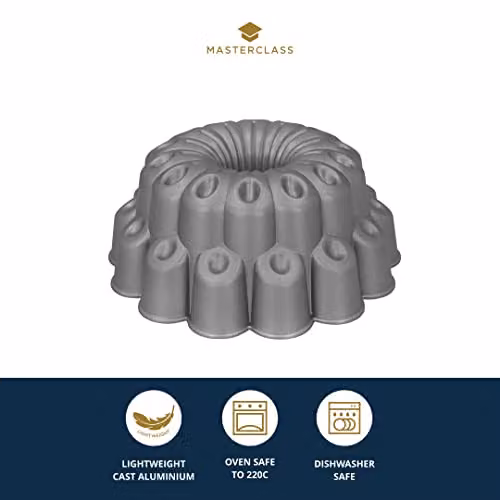 MasterClass Non-Stick Cast Aluminium Cake Tin, Grey, 24cm – 2