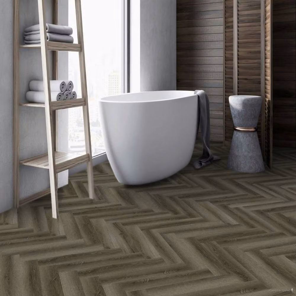 FirmfitORH NK33 Wood Effect Herringbone Luxury Vinyl Tile Click Lock, 5mm, Taupe/Beige – 3