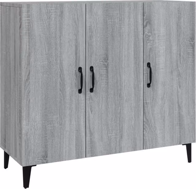 Berkfield Home Grey Sonoma Sideboard in Engineered Wood, W/D/H: 90 x 34 x 80 cm