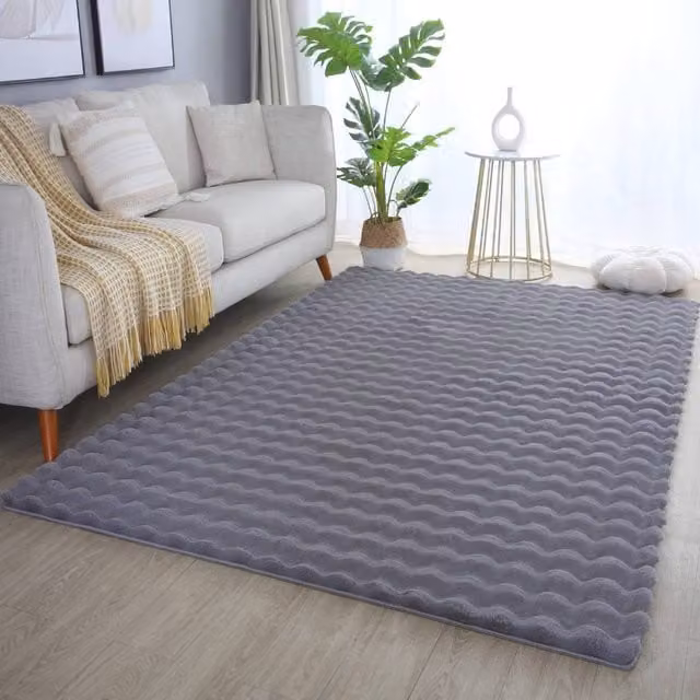 Desire Rugs Orbie Washable Modern Rectangular Area Rug in Anthracite Grey, W/D/H: 160 x 120 cm