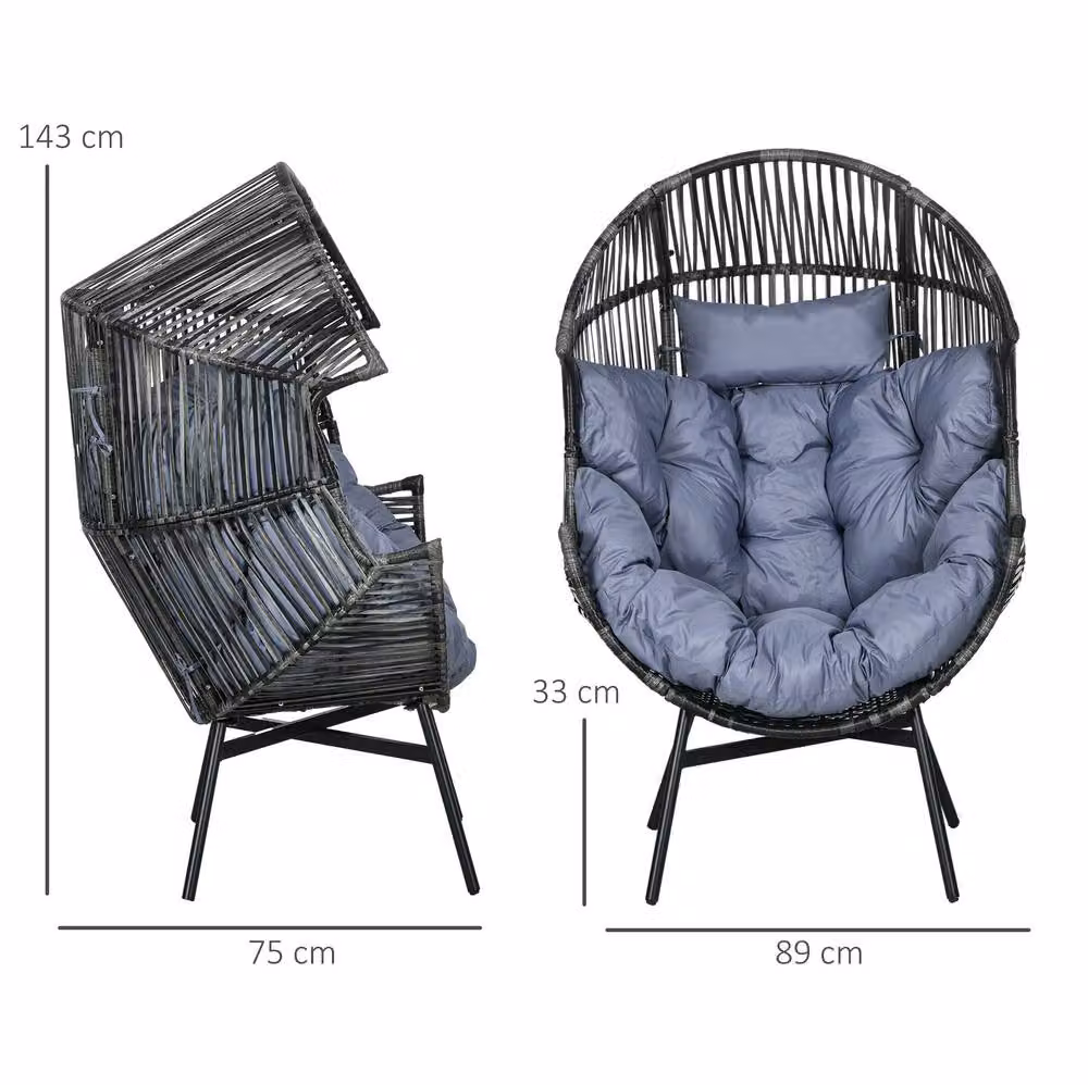 STILVORA Modern Egg Chair with Padded Seat in Grey – 2