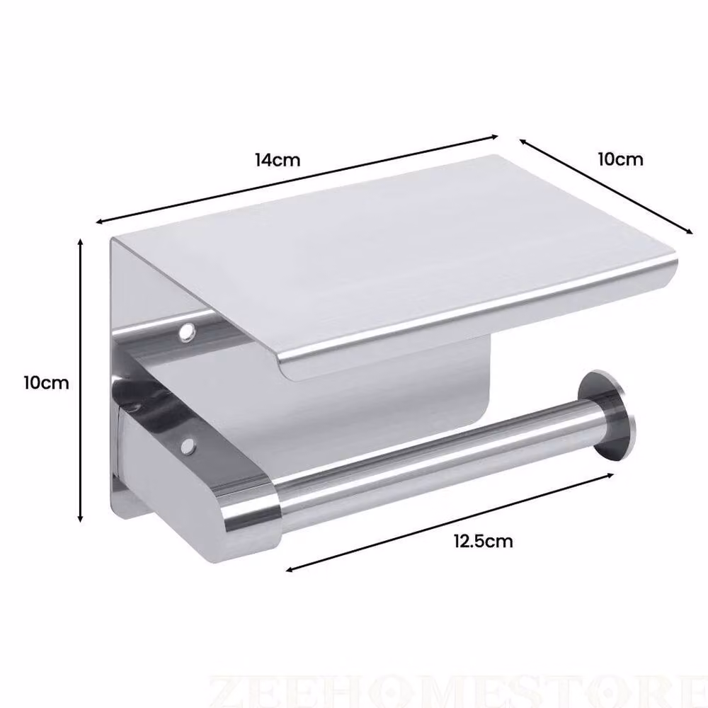 SPETLEK Wall-Mounted Stainless Steel Toilet Paper Roll Holder in Silver – 2