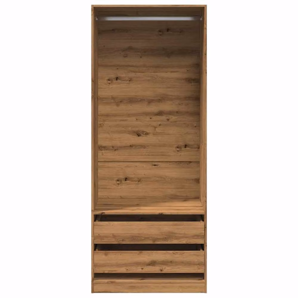 Berkfield Home Artisan Oak Wardrobe in Brown, W/D/H: 80 x 50 x 200 cm – 2