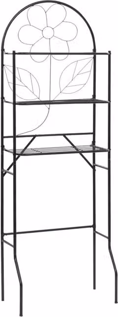 Berkfield Home Freestanding Metal Toilet Rack in Black, W/D/H: 60 x 33 x 174 cm – 1