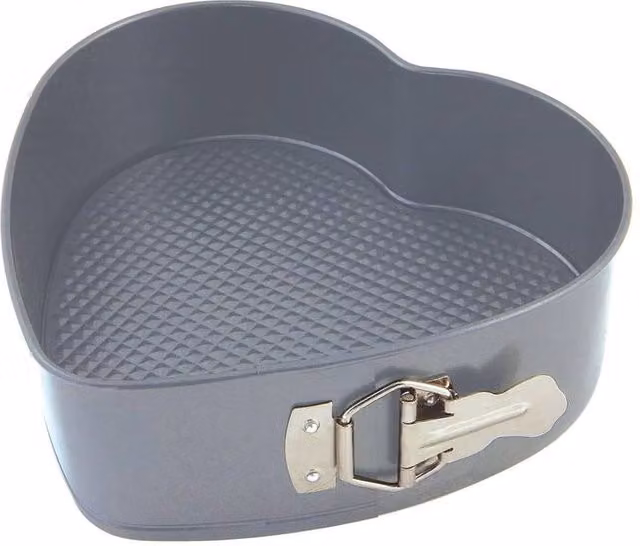 Dexam Non-Stick Heart Shaped Springform Cake Pan, Silver, Diameter: 23 cm