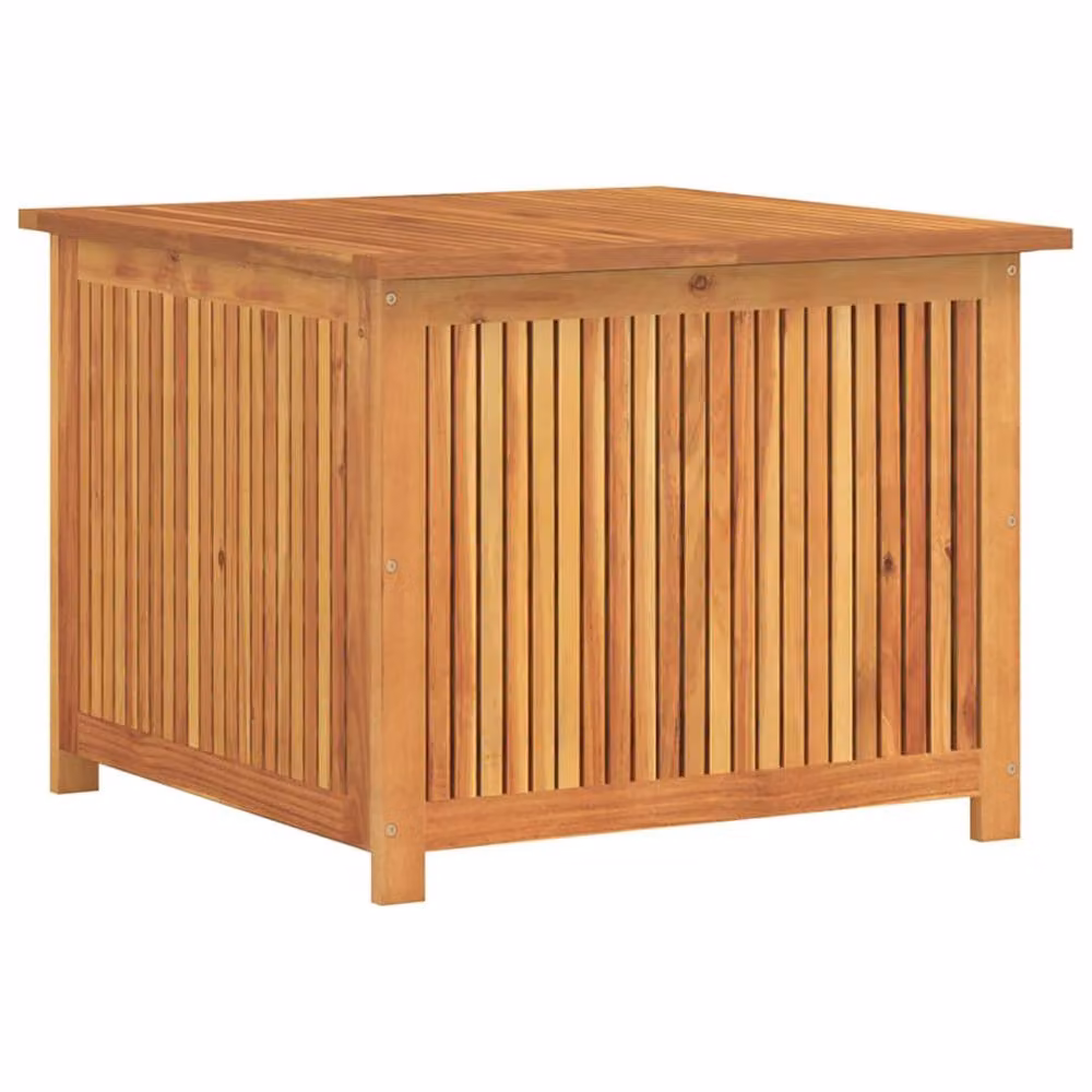 Berkfield Home Garden Storage Box in Brown Solid Acacia Wood, W/D/H: 75 x 75 x 58 cm – 2