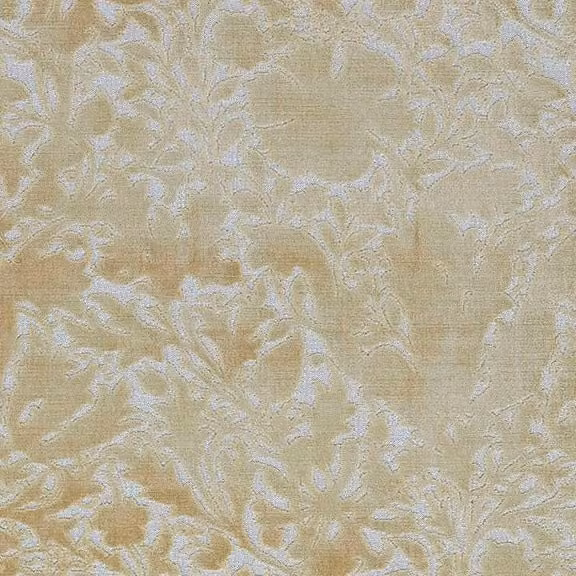 William Morris At Home Compton Silhouette Floral Velvet Fabric in Barley Multicolour