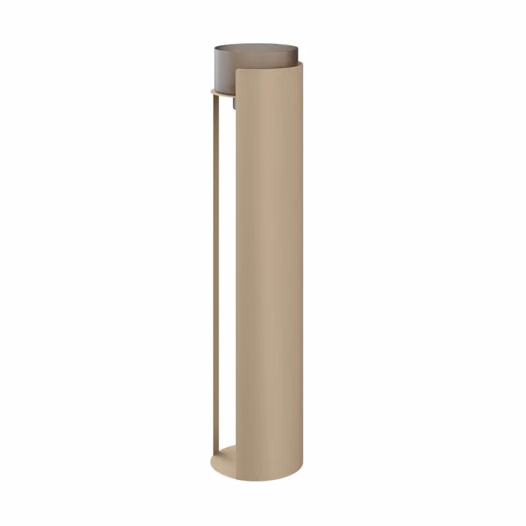 Dome Deco KATLA Hurricane L Beige Metal Pillar Candle Holder