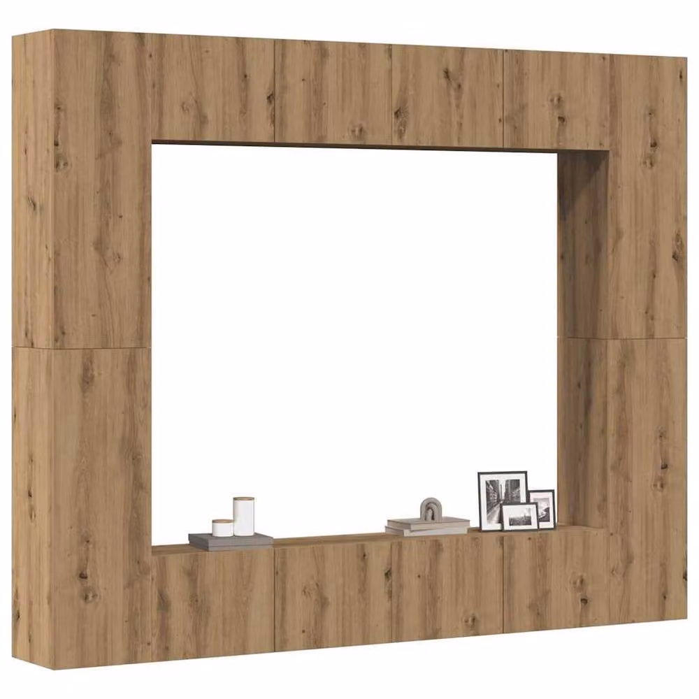 Berkfield Home Artisan Oak Wall Mounted TV Cabinets, 8 Piece Set in Brown – 2