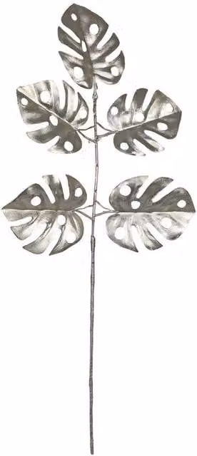 Kingsbury Gifts Artificial Monstera Leaf Spray in Gold and Silver