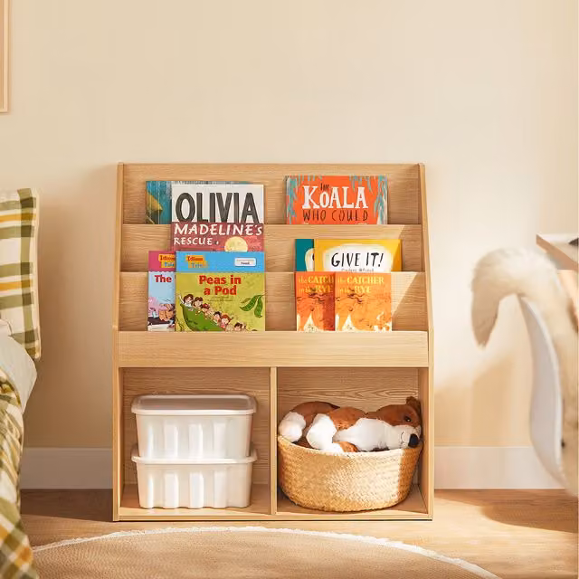 SoBuy White Childrens Book Storage Unit with Back Panel