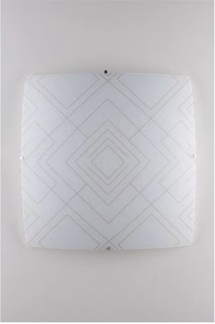 Netlighting Vector Modern Decorative Flush Ceiling Light in Glossy White Glass with E27 Socket