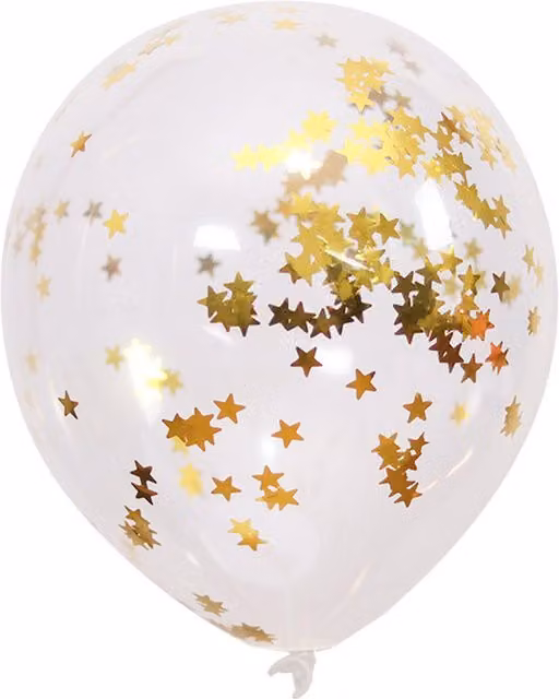 My Party Gold Star Confetti Balloons, Pack of 10