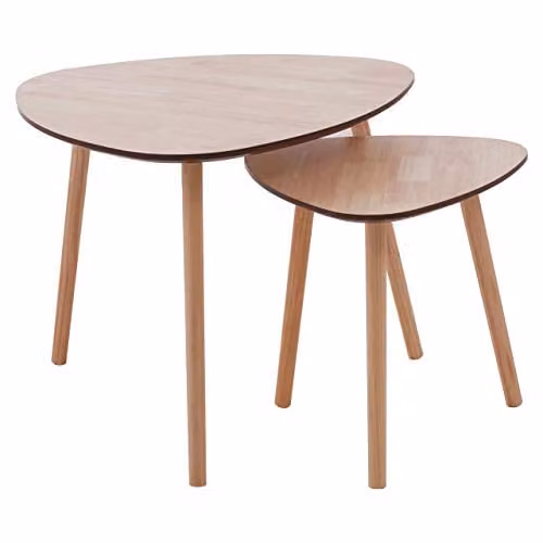 Orsina Set of 2 Nesting Tables in Natural Wood for the Living Room – 1