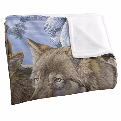Wild Wings Winters Warmth 2 Silky Touch Super Soft Fleece Throw Blanket in White, W/D/H: 152 x 127 cm – 2