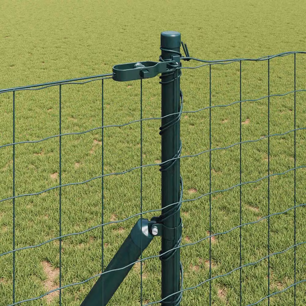 Berkfield Home Modern Euro Fence with 13 Posts, Grey Galvanised Steel, 1 x 25 m – 3