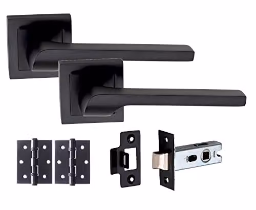 Golden Grace Sigma Door Handle Latch Set in Matt Black, 4 Sets – 2