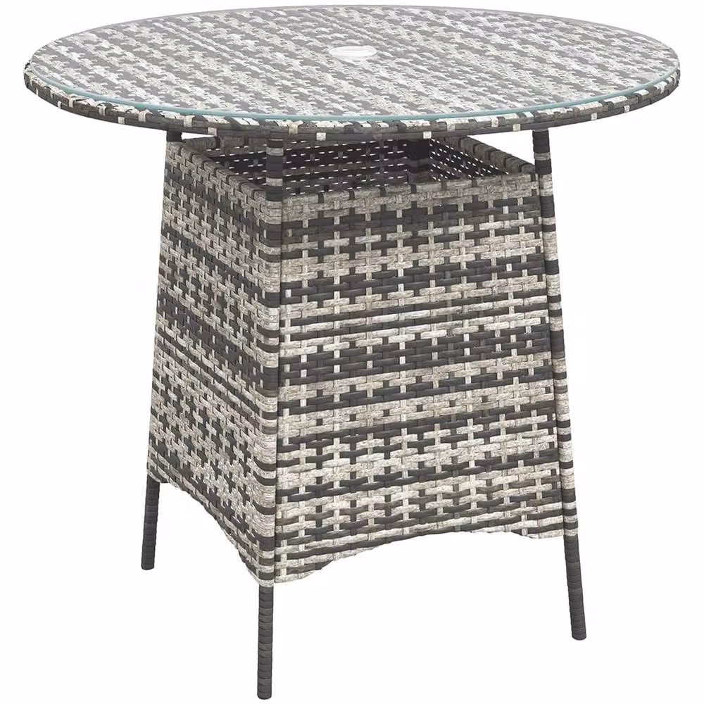 Wyld Haus Viveke Grey Rattan Outdoor Coffee Table with Tempered Glass Top – 2