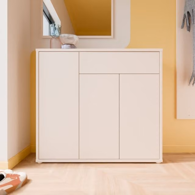 Furniture To Go Alice Springs Sideboard with 3 Push-Open Doors and 1 Push-Open Drawer in Sand