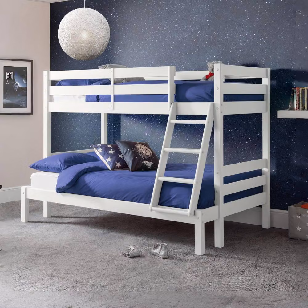 Cheshire Cobalt Triple Sleeper Bunk Bed in White, Small Double 120 x 200 cm – 2