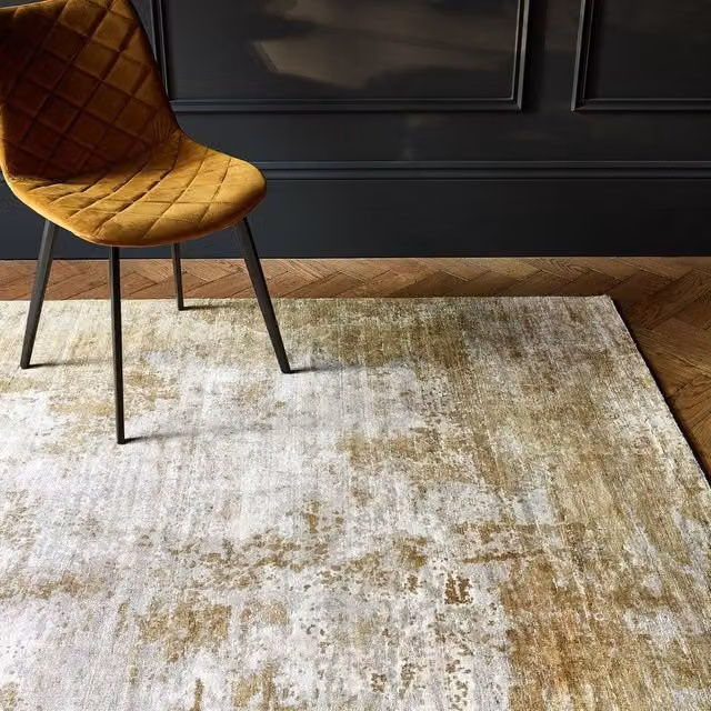 The Rug Shop UK Handmade Modern Abstract Area Rug in Gold, W/D: 160 x 230 cm – 1