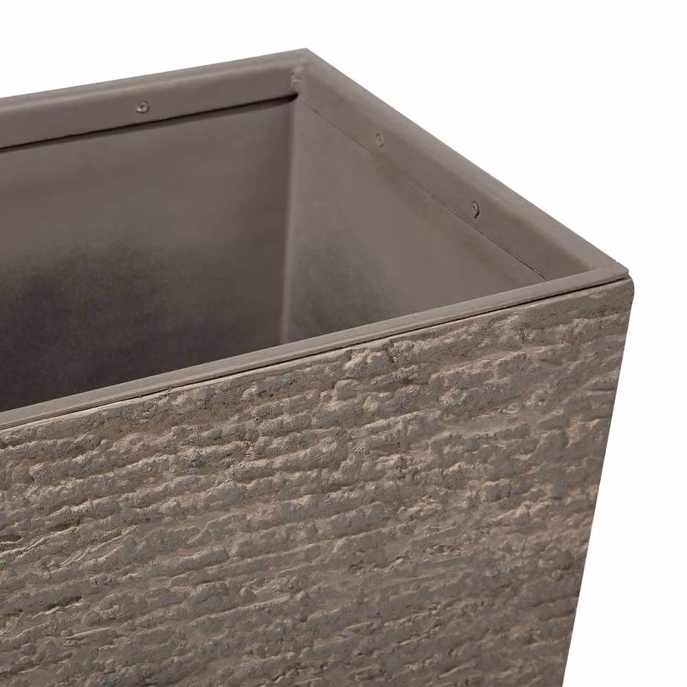 Wyld and Coco Brown Stone Rectangular Fibre Clay Planter W: 70 cm, D: 50 cm, H: 29 cm – 5