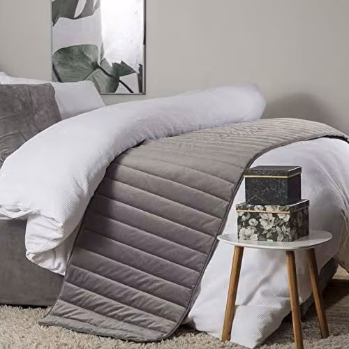 Belledorm Verona Quilted Bed Runner in Anthracite Grey, W/D/H: 220 x 50 cm