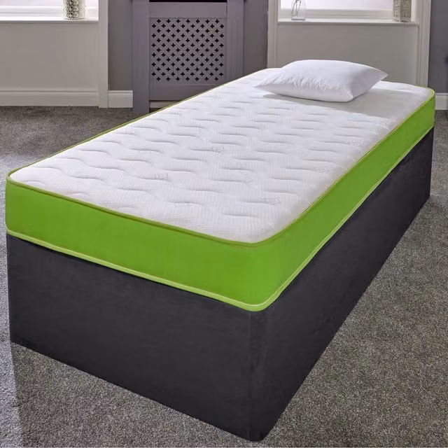 eXtreme Comfort Ltd Cooltouch Wave Hybrid Memory Foam and Pinna-Coil Innerspring Mattress, White and Green, H 18 cm x W 90 cm x D 190 cm