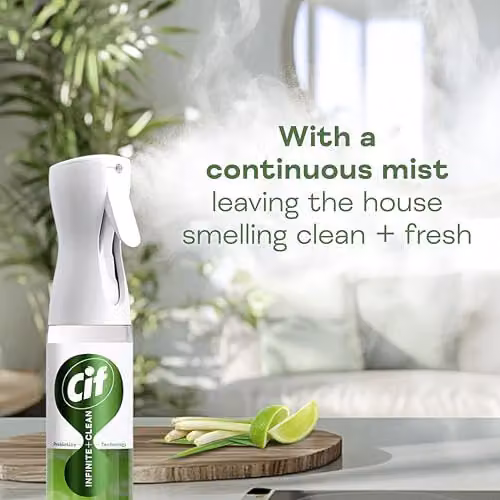 Cif Infinite Clean Lime and Lemongrass All in One Cleaner Spray with Probiotics Technology, 280 ml – 2