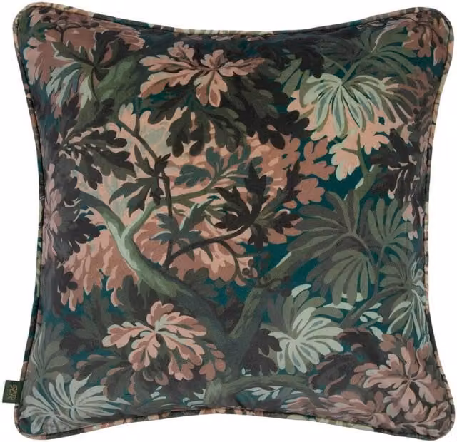 House of Hackney FORIS Large Piped Velvet Cushion in Cerulean Blue, W/D/H: 60 x 60 x 60 cm