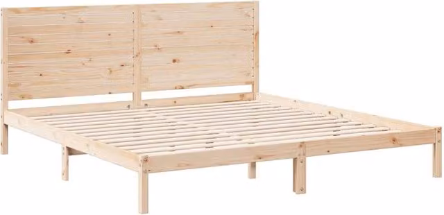 Berkfield Home Extra Long Solid Pine Wood Bed Frame in Natural – 1