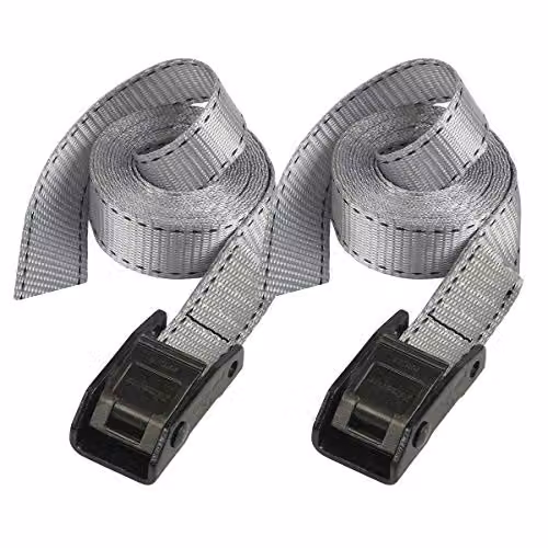 Master Lock Cam Buckle Luggage Straps, Grey, Pack of 2