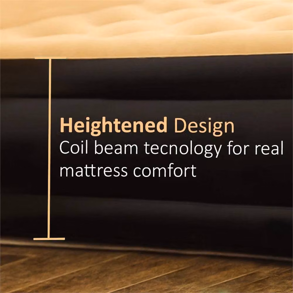 SPETLEK Single Inflatable Air Bed Mattress with Built-in Electric Pump, Beige, W/D/H: 90 x 200 cm – 3