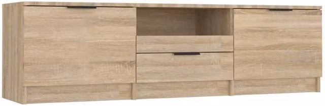 Berkfield Home Sonoma Oak TV Cabinet in Brown, W/D/H: 140 x 40 x 35 cm – 1