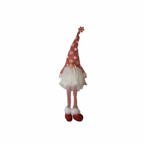 Samuel Alexander Red and White Battery Lit Christmas Gonk Decoration with Dangly Legs, Height: 69 cm – 2