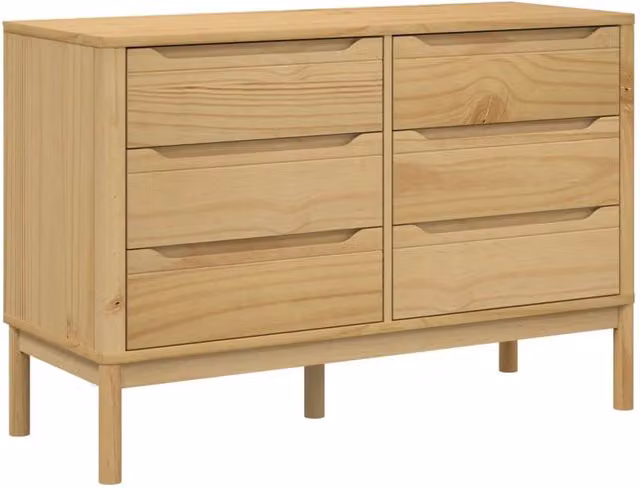 Berkfield Home Floro Chest of Drawers in Wax Brown Solid Pine Wood – 1