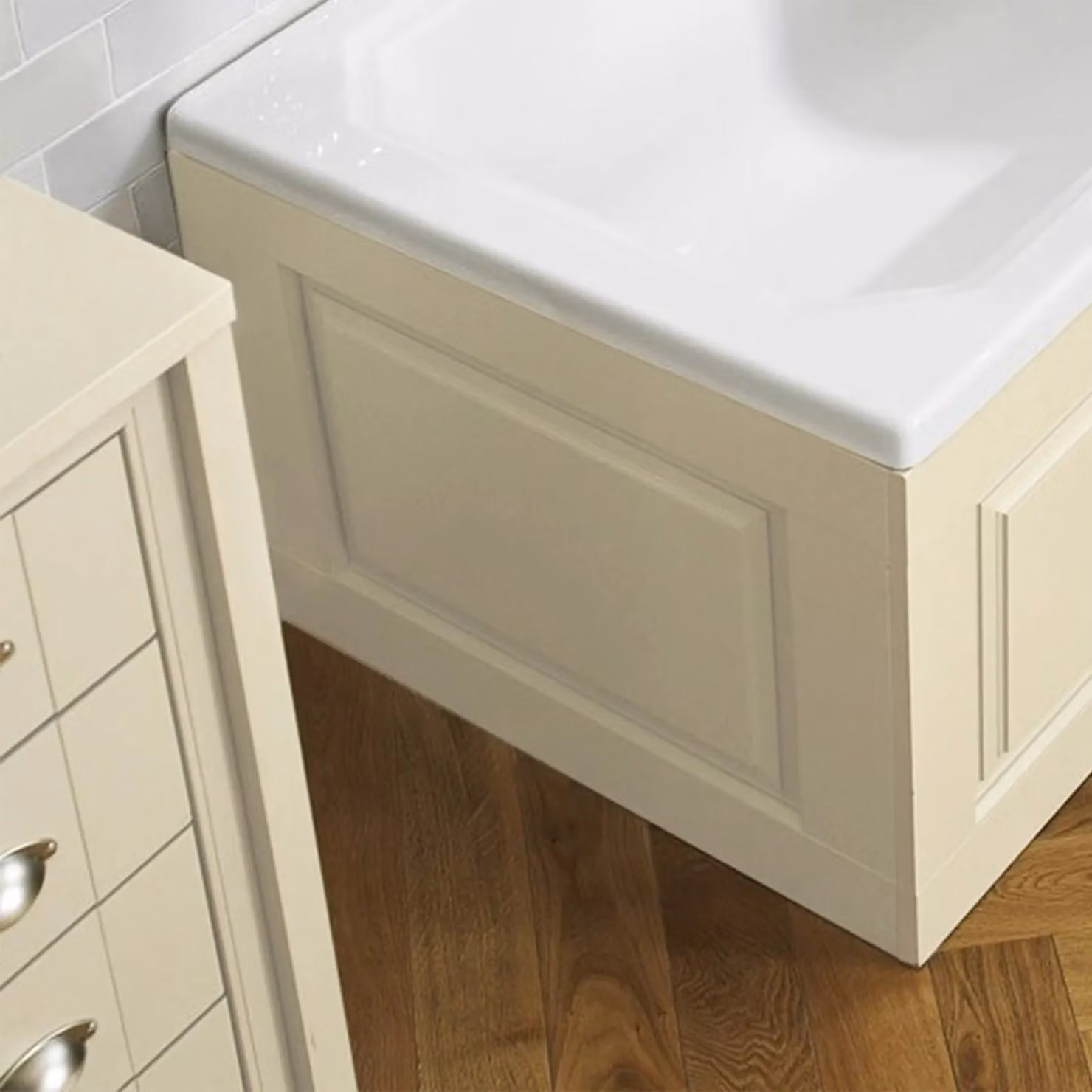 Nes Home Chiltern Ivory Traditional Bath End Panel and Plinth, Beige, 700mm – 2