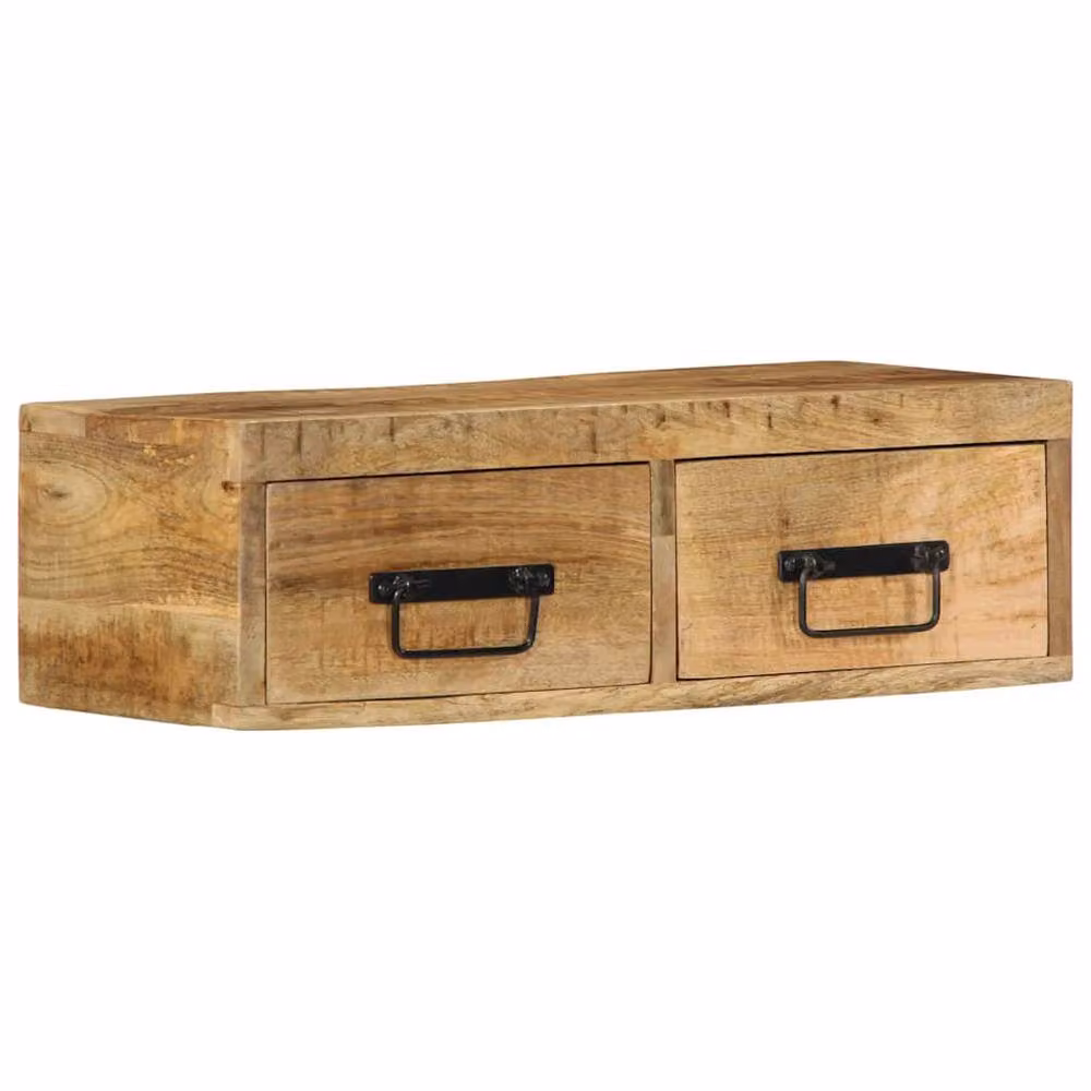 Berkfield Home Wall-mounted Rustic Mango Wood TV Cabinet in Brown, W/D/H: 60 x 30 x 19 cm – 2